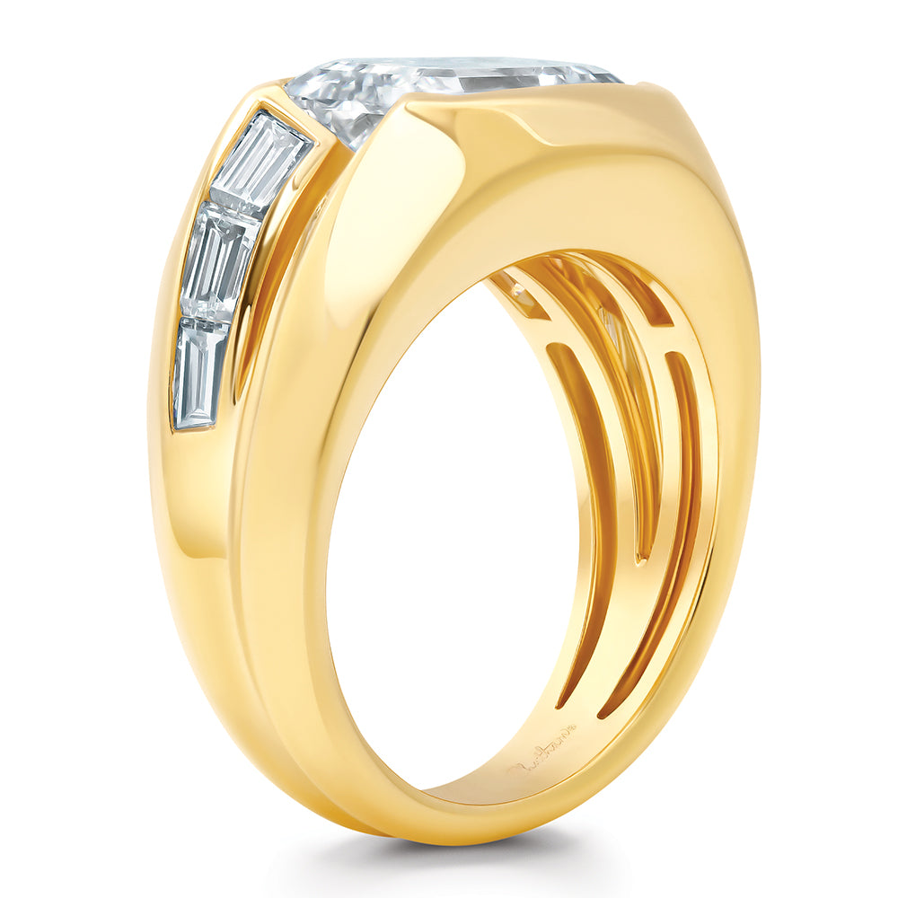 Diamond Ring – Emerald Cut, 14K Yellow Gold, 10x8mm