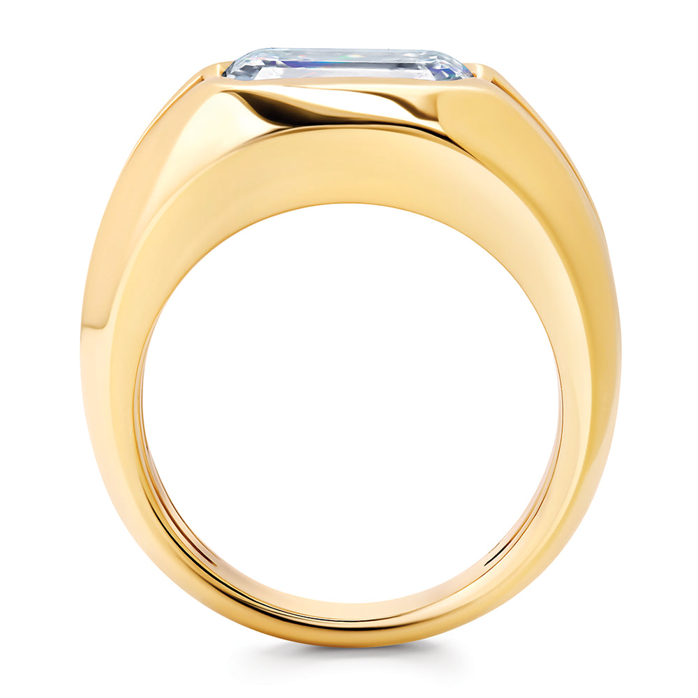 Diamond Ring – Emerald Cut, 14K Yellow Gold, 10x8mm