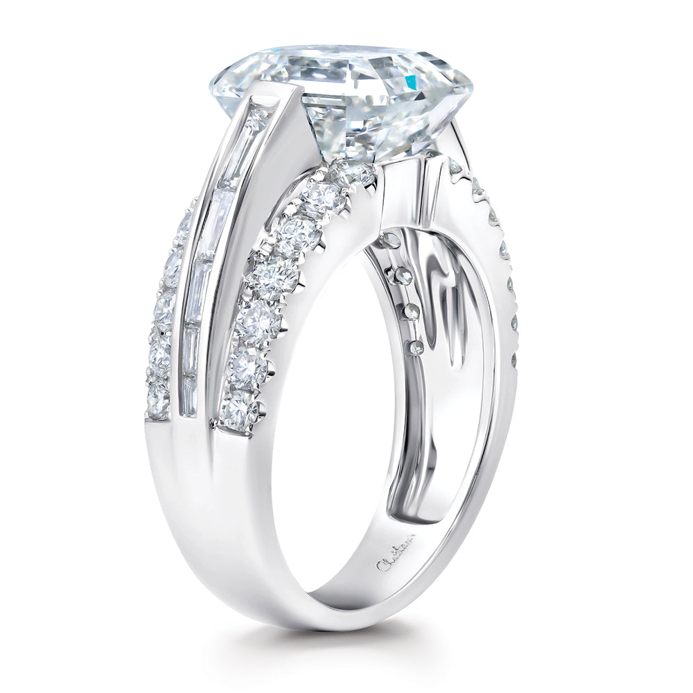 Diamond Ring – Emerald Cut, 14K White Gold, 9.5mm, 1.30 ctw diamonds