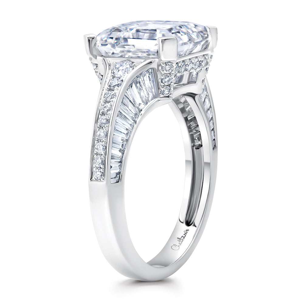 Diamond Ring – Emerald Cut, 14K White Gold, 9.5mm, 1.54 ctw diamonds