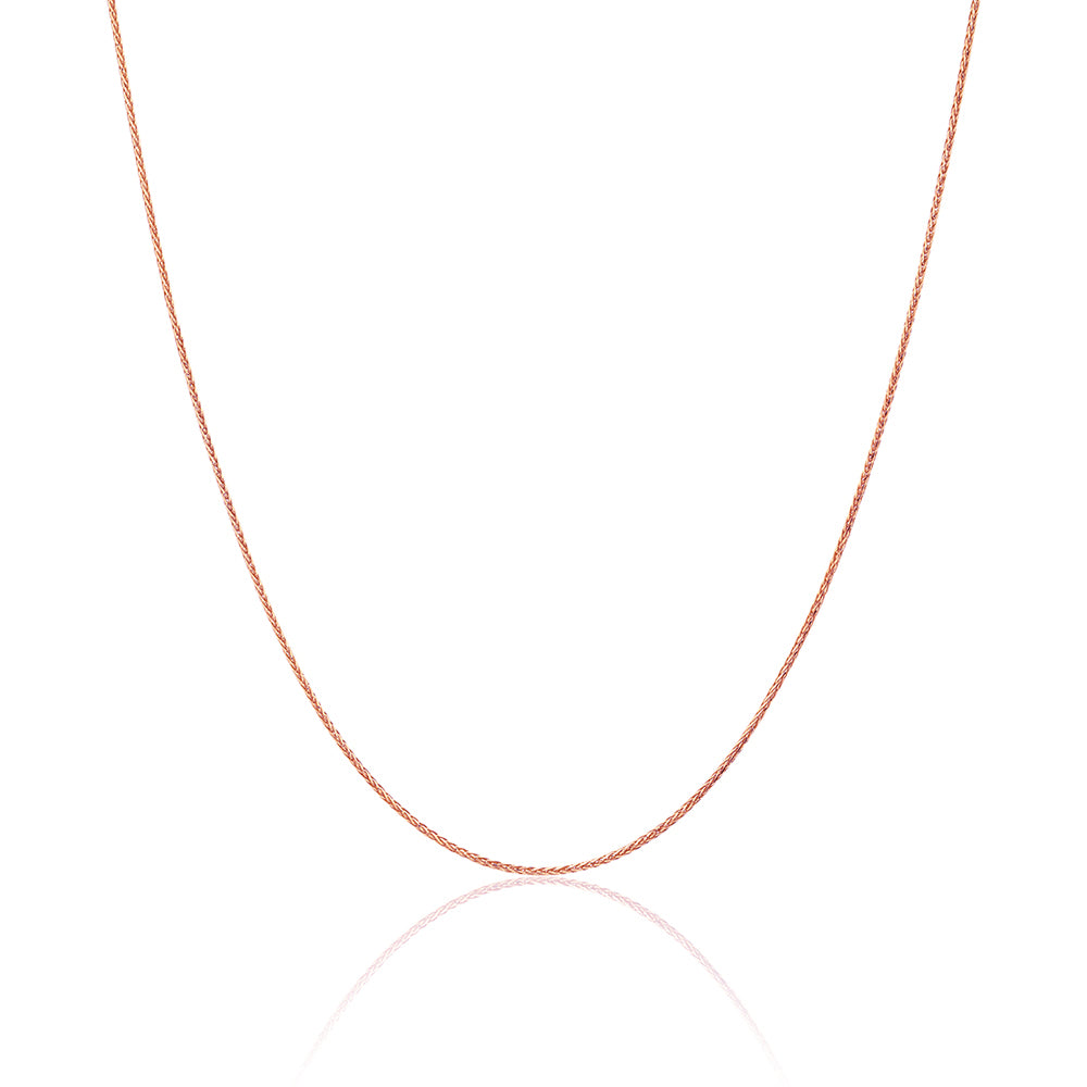 14K Rose Gold Wheat Chain
