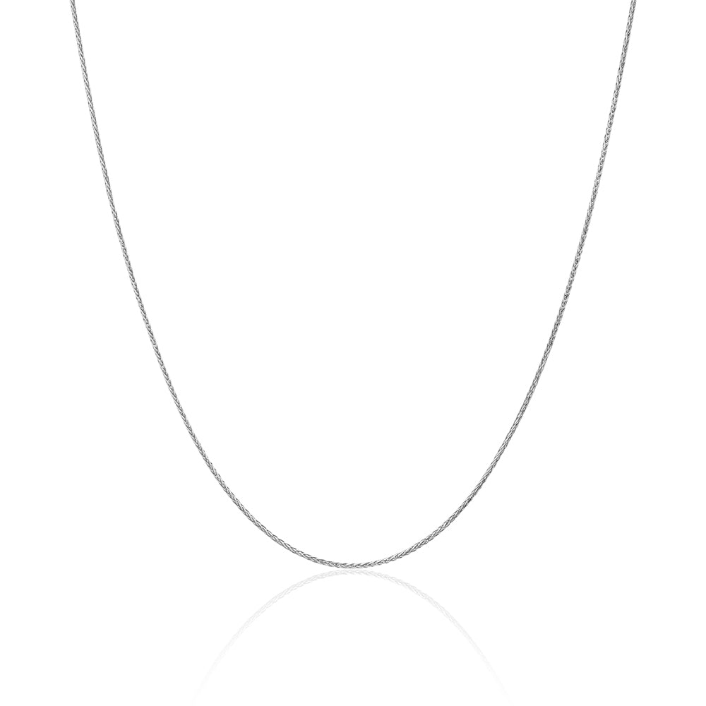 14K White Gold Wheat Chain