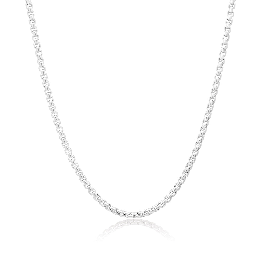 14K White Gold Box Chain