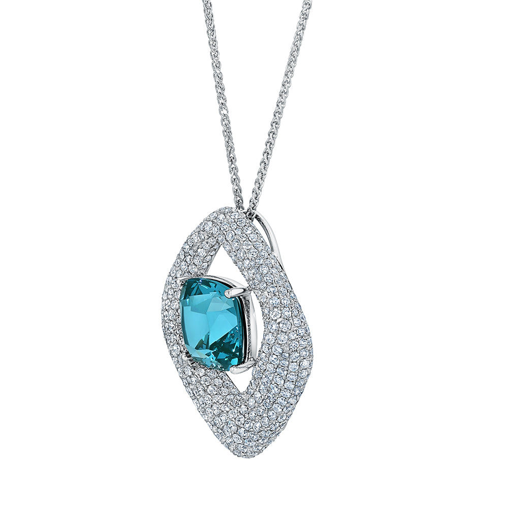 Paraiba Colored Spinel Pendant – Century, 18K White Gold