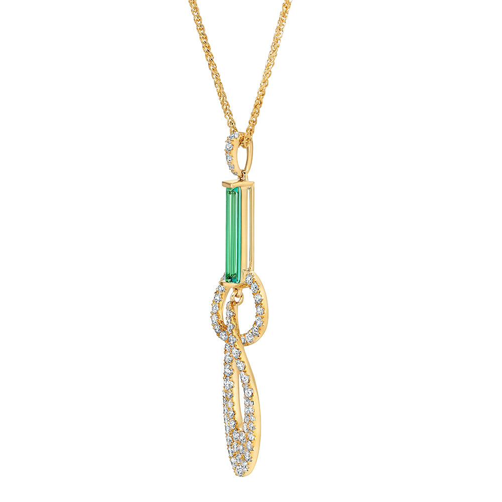 Chrysoberyl Pendant – Baguette, 18K Yellow Gold