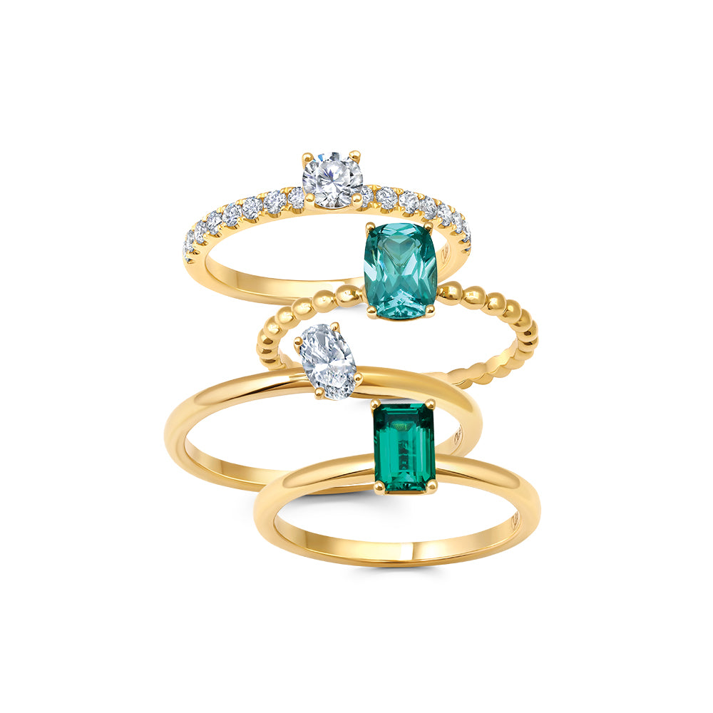 Emerald Stackable Solitaire Ring