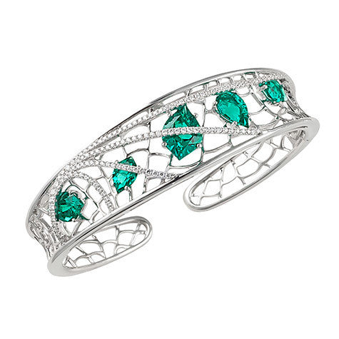 Chatham lab-grown emerald cuff, style CB1131WEM