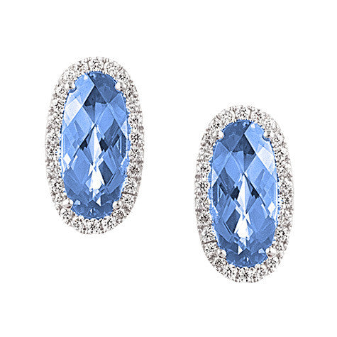 Chatham lab-grown aqua blue spinel earrings, style CE3828WAQ