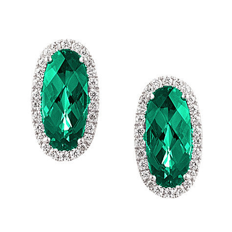 Chatham lab-grown emerald earrings, style CE3828WEM