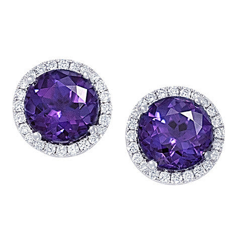 Chatham lab-grown alexandrite earrings, style CE3829WAL