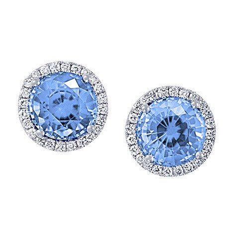 Chatham lab-grown aqua blue spinel earrings, style CE3829WAQ