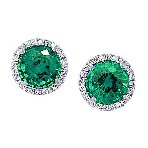 Chatham lab-grown emerald earrings, style CE3829WEM