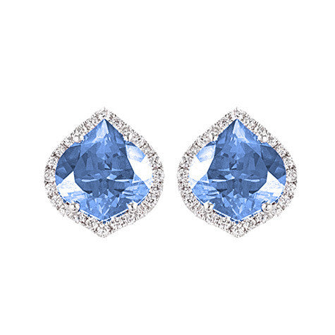 Chatham lab-grown aqua blue spinel earrings, style CE3830WAQ