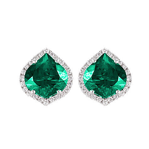 Chatham lab-grown emerald earrings, style CE3830WEM