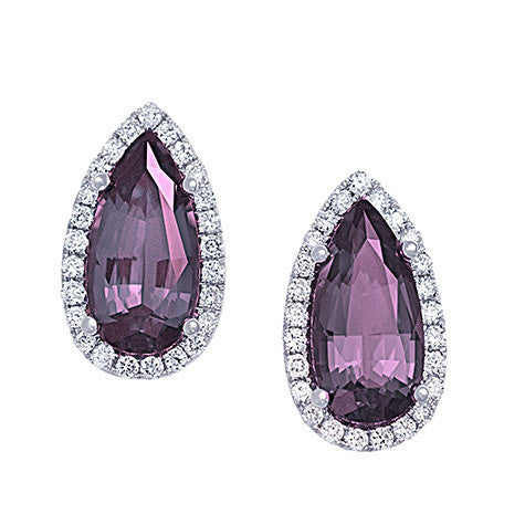 Chatham lab-grown alexandrite earrings, style CE3832WAL