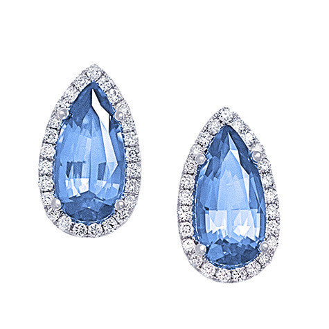 Chatham lab-grown aqua blue spinel earrings, style CE3832WAQ