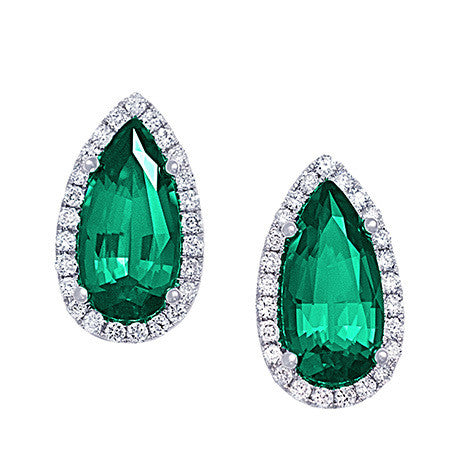 Chatham lab-grown emerald earrings, style CE3832WEM