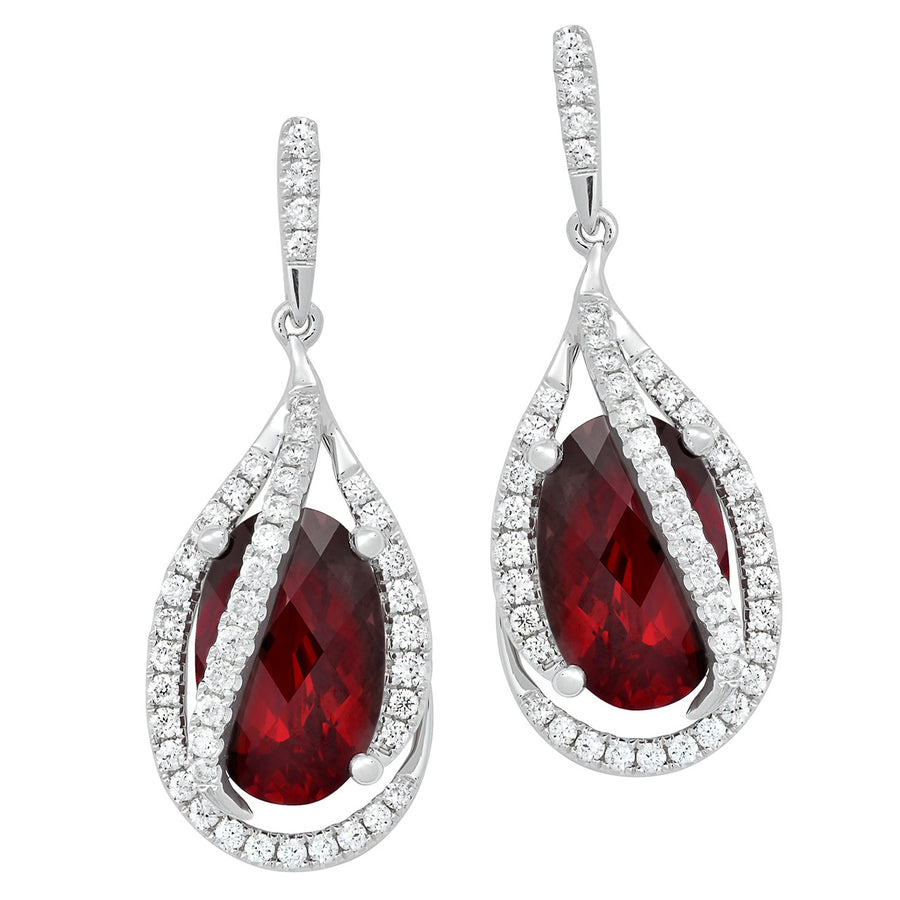Chatham lab-grown ruby earrings, style CE4143WRU