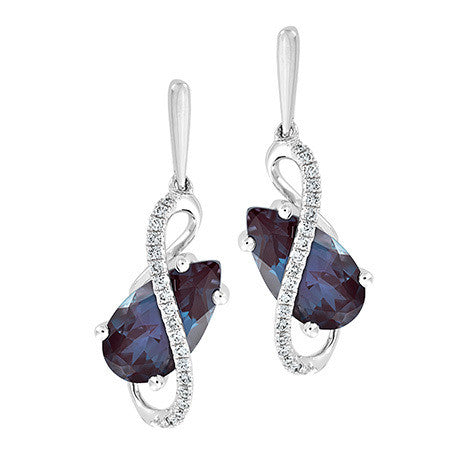 Chatham lab-grown alexandrite earrings, style CE4280WAL