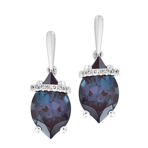 Chatham lab-grown alexandrite earrings, style CE4290WAL