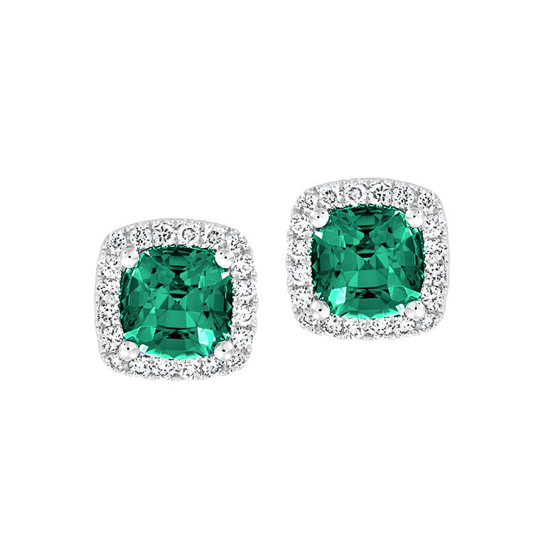 Chatham lab-grown emerald earrings, style CE4298WEM
