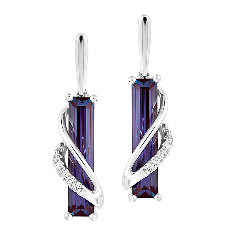 Chatham lab-grown alexandrite earrings, style CE4381WAL
