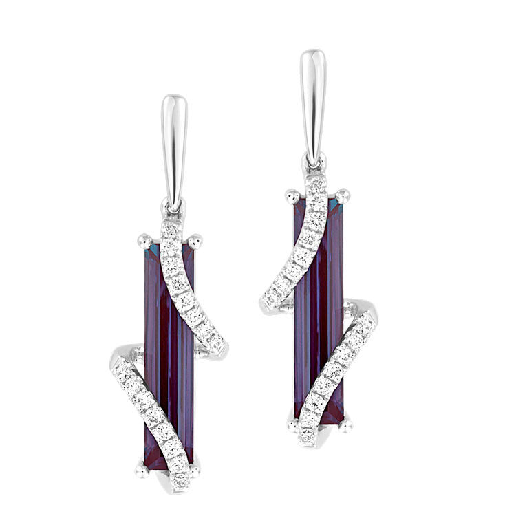 Chatham lab-grown alexandrite earrings, style CE4383WAL