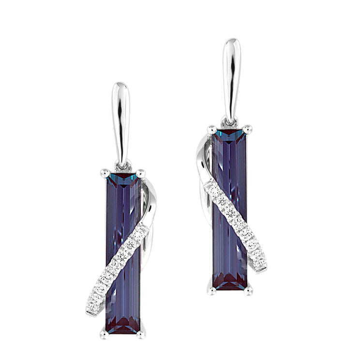 Chatham lab-grown alexandrite earrings, style CE4384WAL