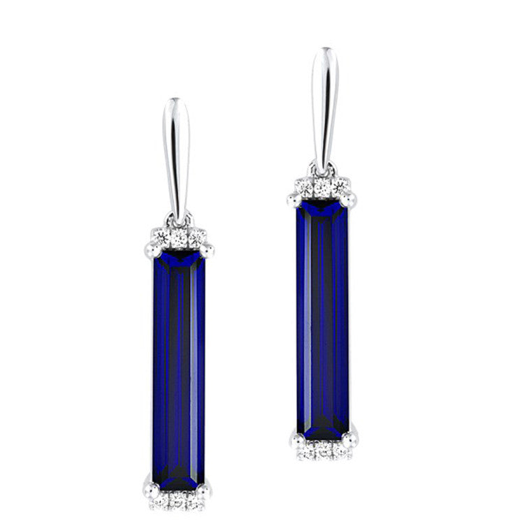 Chatham lab-grown blue sapphire earrings, style CE4395WBS