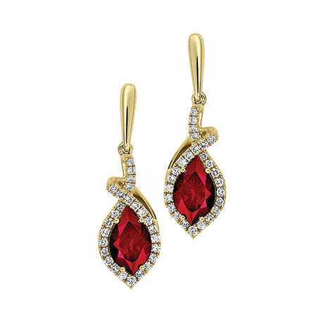 Chatham lab-grown ruby earrings, style CE4592YRU