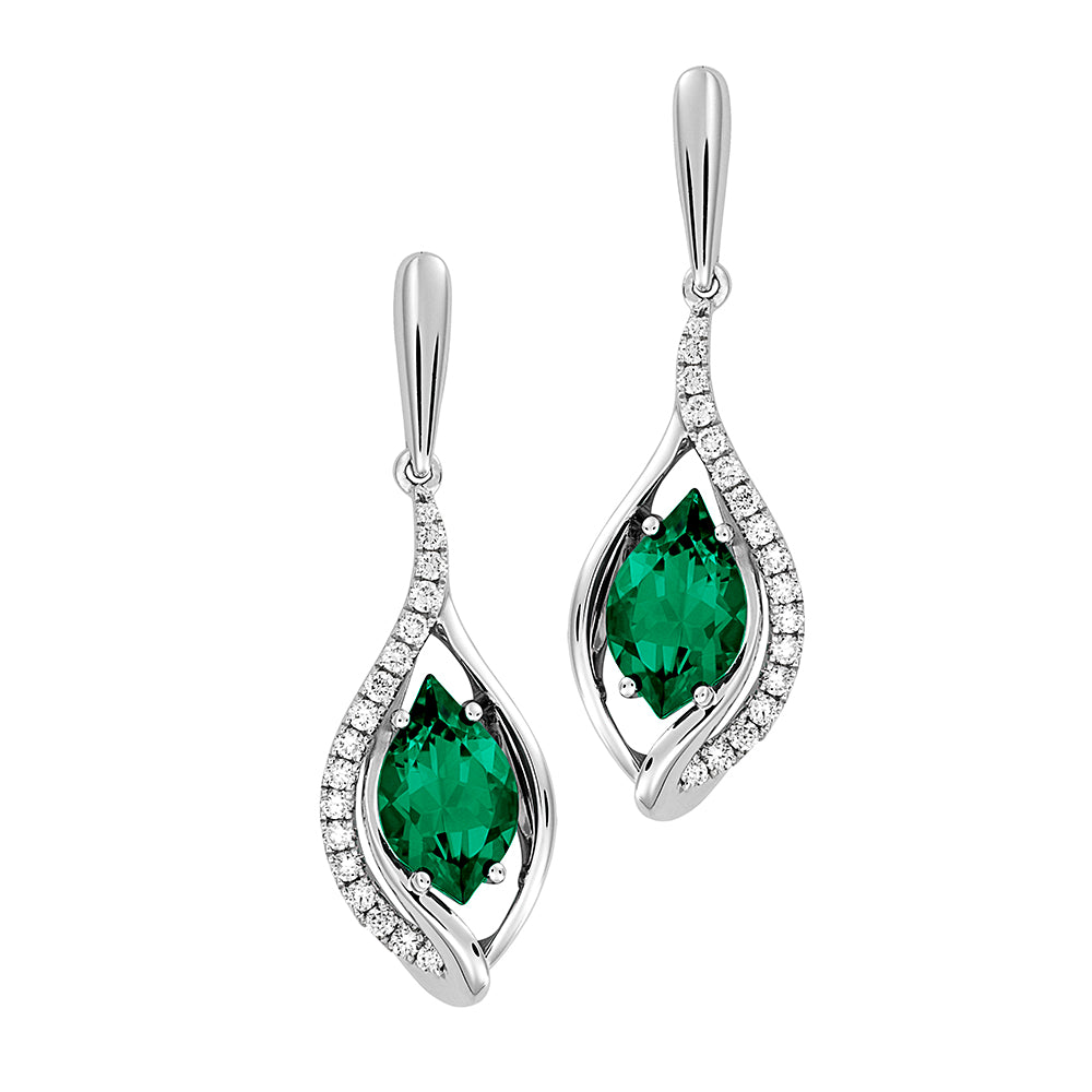 Chatham lab-grown emerald earrings, style CE4593WEM