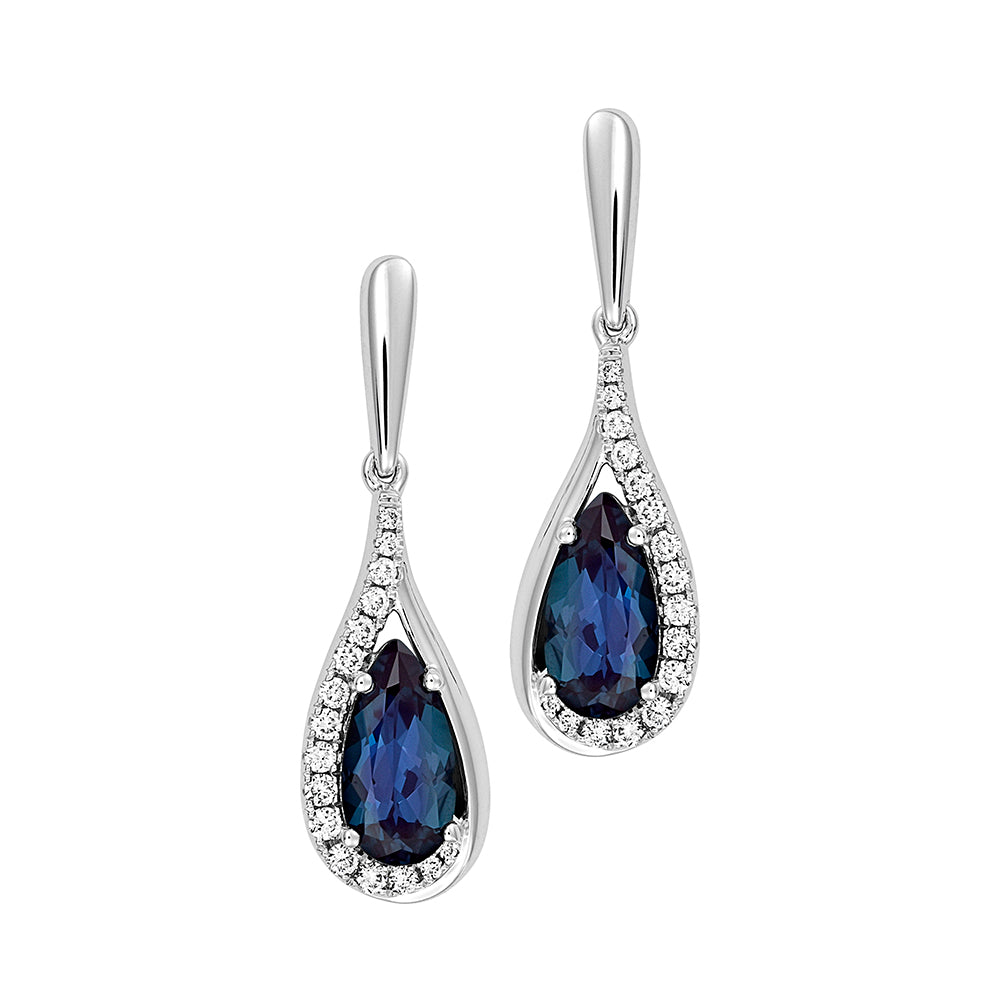 Chatham lab-grown alexandrite earrings, style CE4596WAL