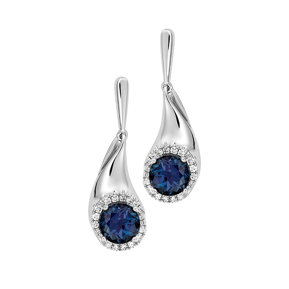 Chatham lab-grown alexandrite earrings, style CE4599WAL