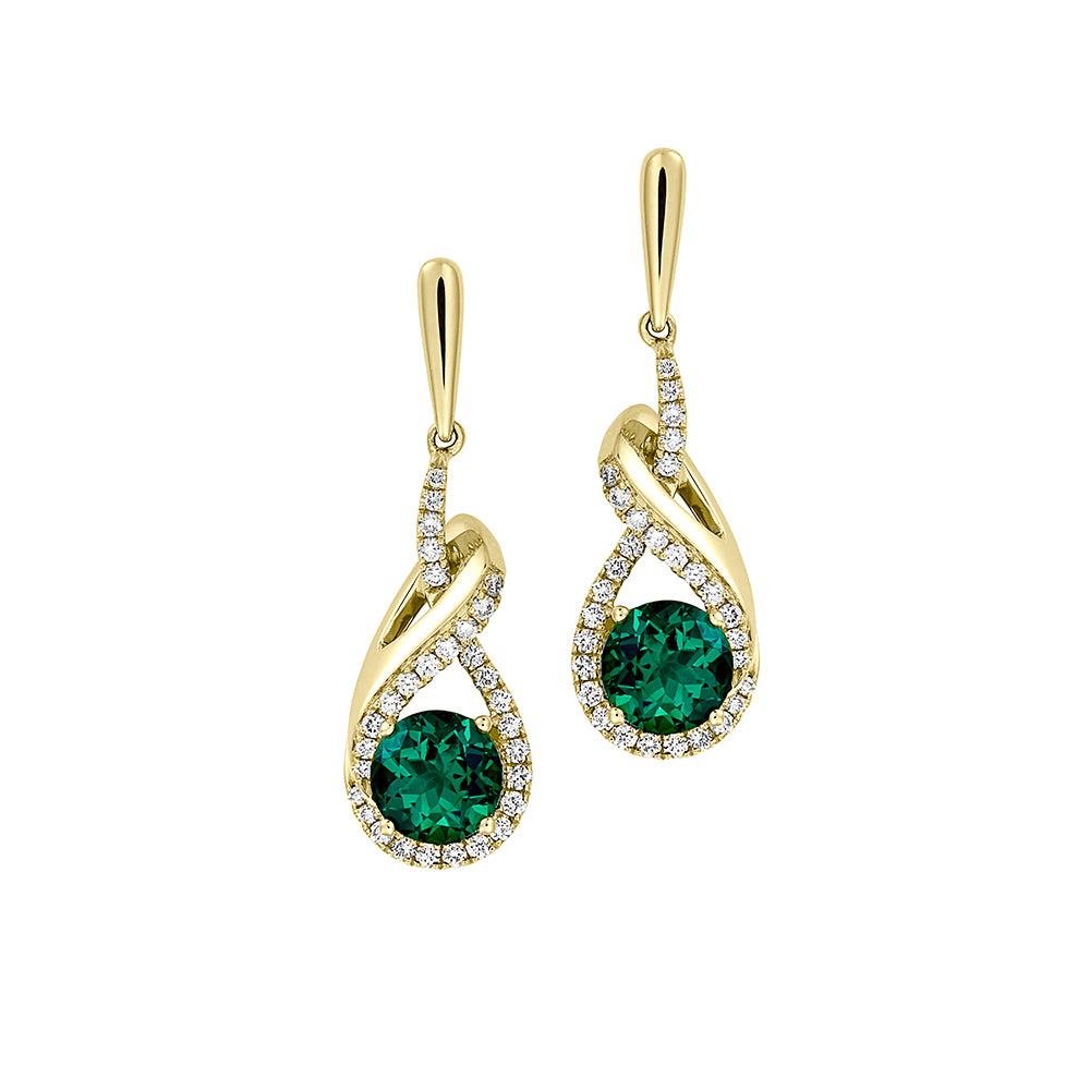 Chatham lab-grown emerald earrings, style CE4602YEM
