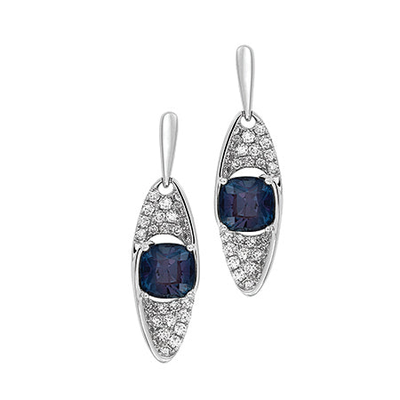 Chatham lab-grown alexandrite earrings, style CE4604WAL