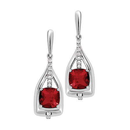 Chatham lab-grown ruby earrings, style CE4605WRU