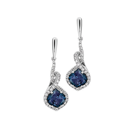 Chatham lab-grown alexandrite earrings, style CE4611WAL