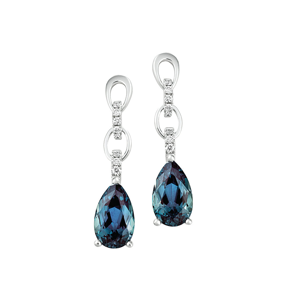 Chatham lab-grown alexandrite earrings, style CE4763WAL