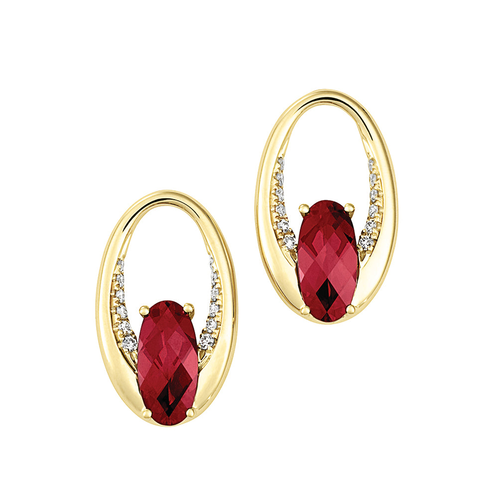 Chatham lab-grown ruby earrings, style CE4764YRU