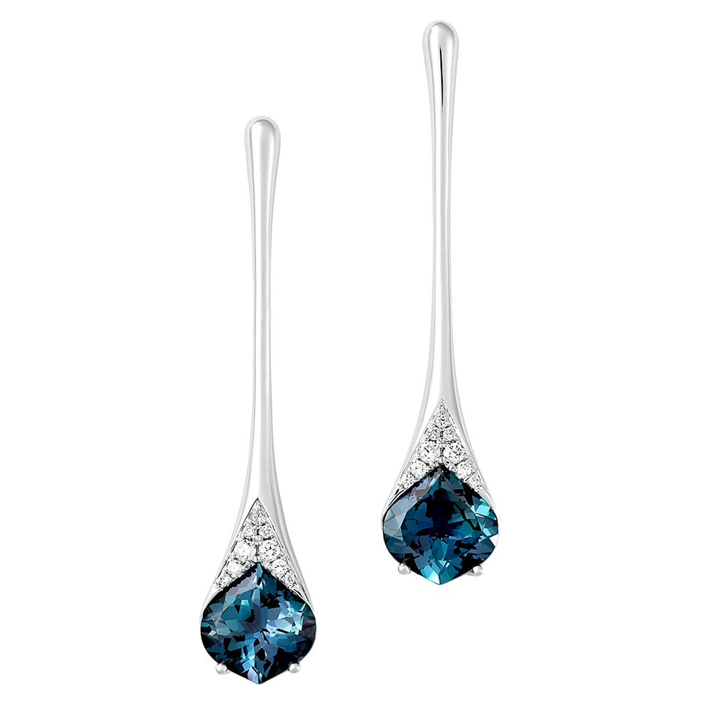 Chatham lab-grown alexandrite earrings, style CE4766WAL