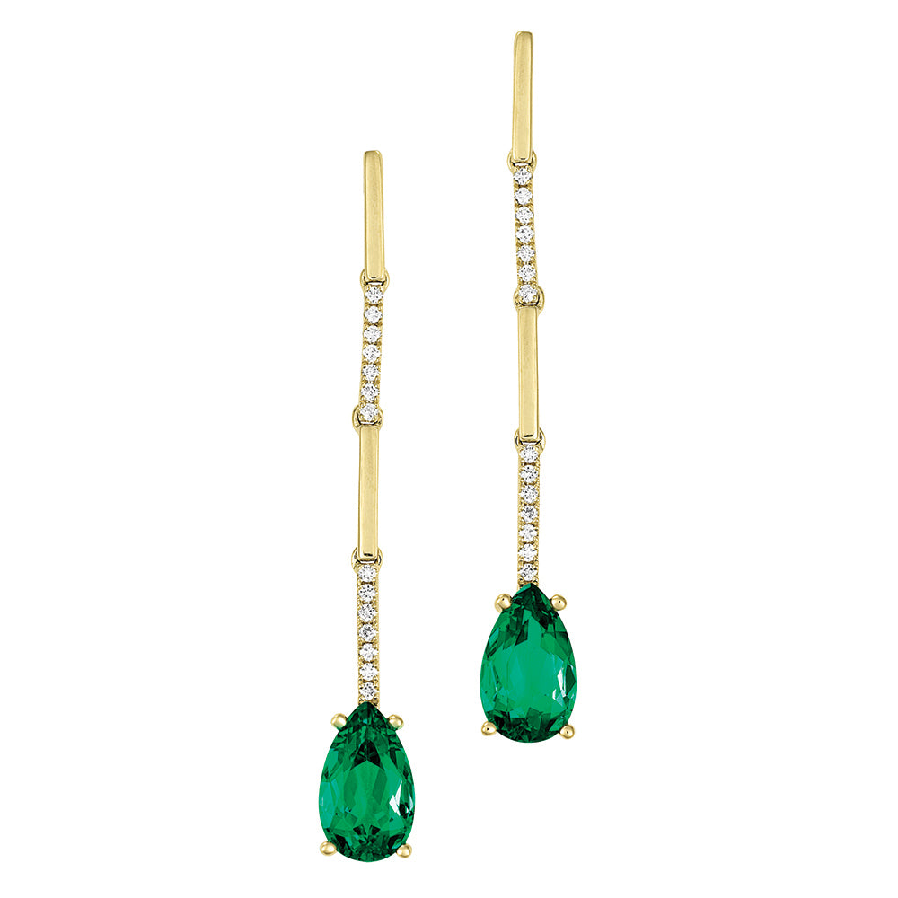 Chatham lab-grown emerald earrings, style CE4767YEM