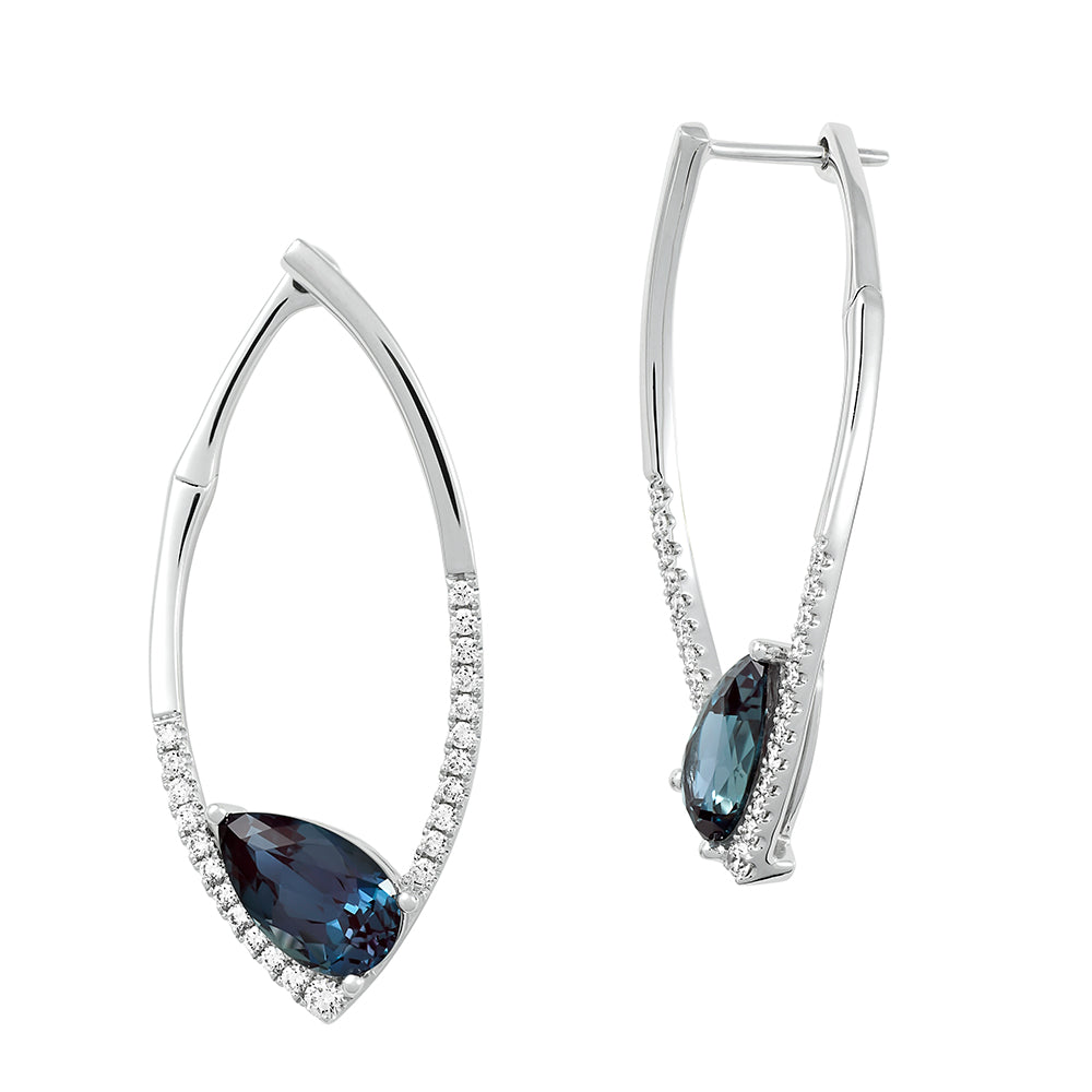 Chatham lab-grown alexandrite earrings, style CE4769WAL