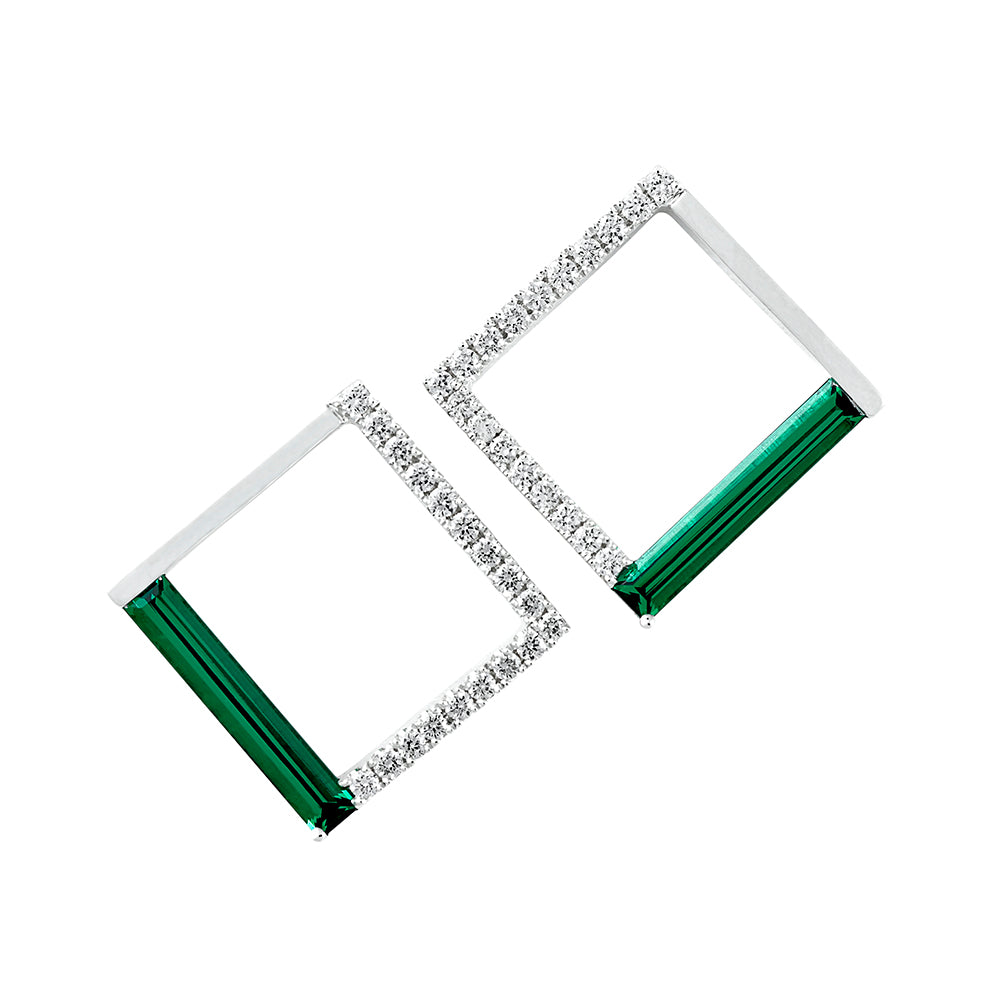 Chatham lab-grown emerald earrings, style CE4770WEM