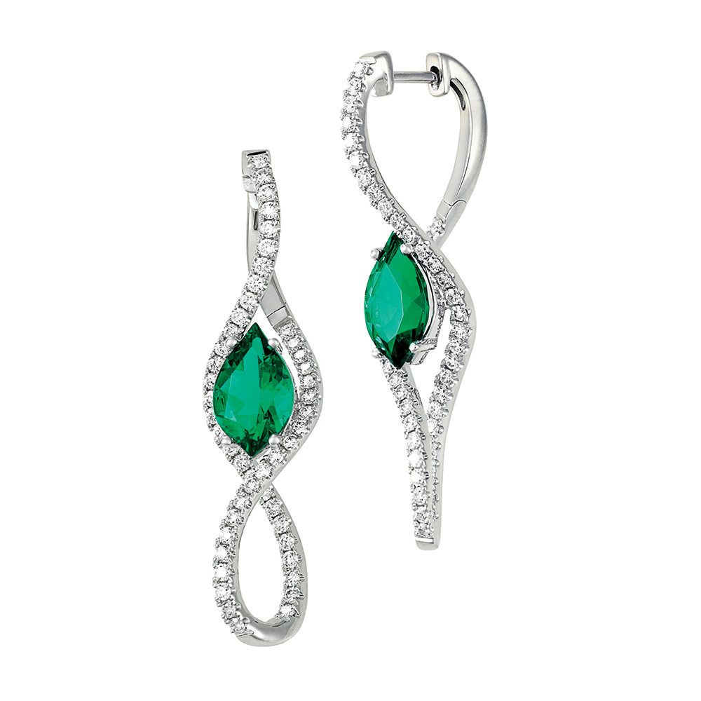 Chatham lab-grown emerald earrings, style CE4771WEM