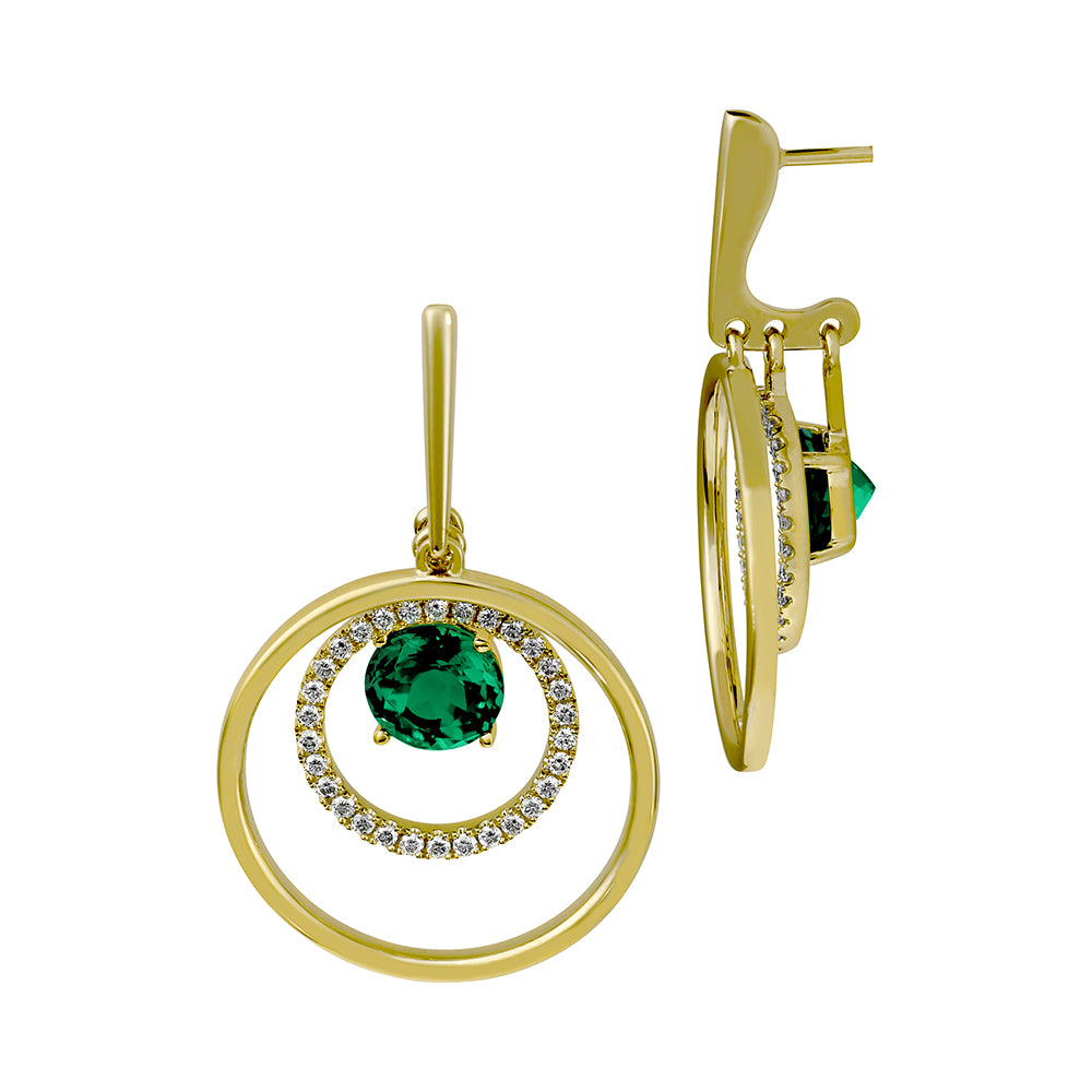 Chatham lab-grown emerald earrings, style CE4830YEM