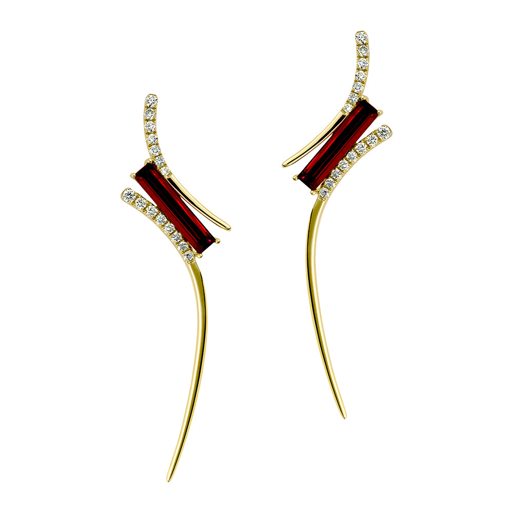 Chatham lab-grown ruby earrings, style CE4832YRU