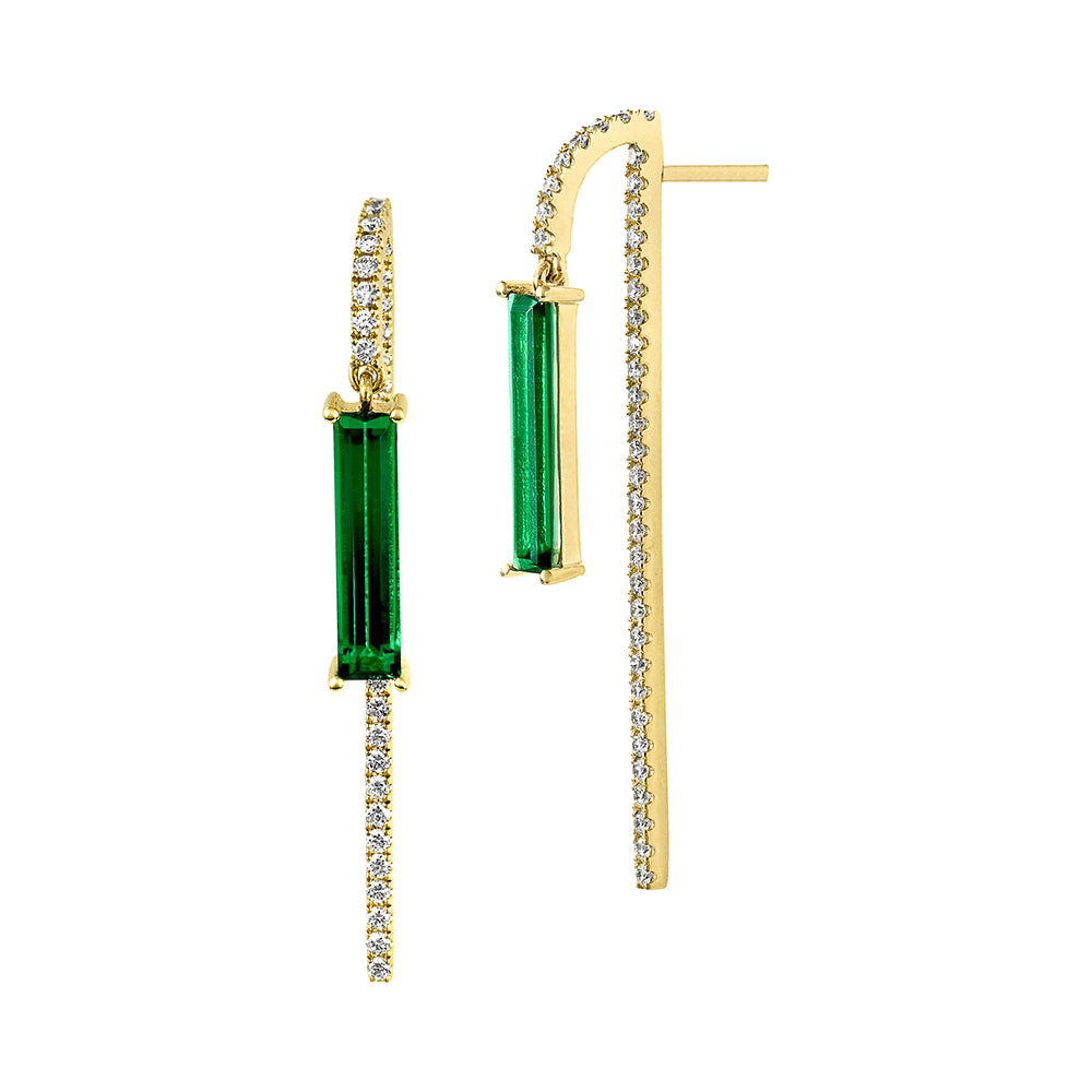 Chatham lab-grown emerald earrings, style CE4833YEM