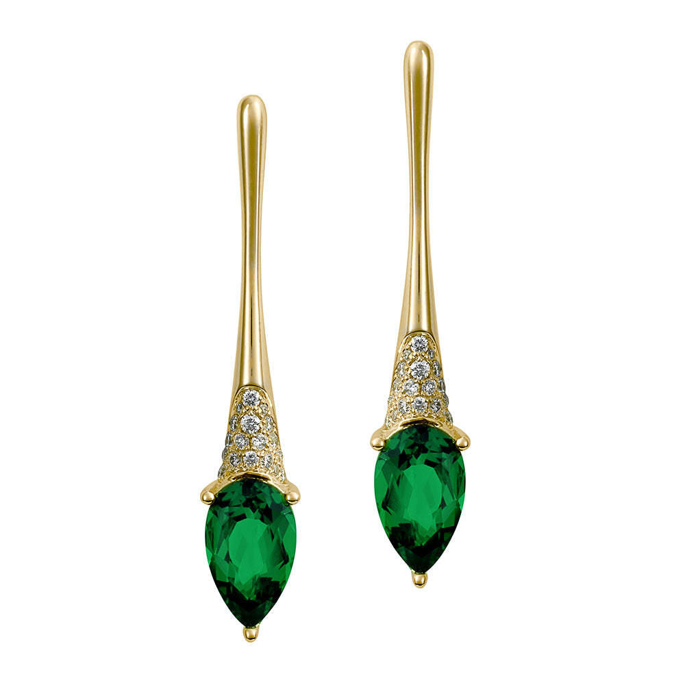 Chatham lab-grown emerald earrings, style CE4835YEM