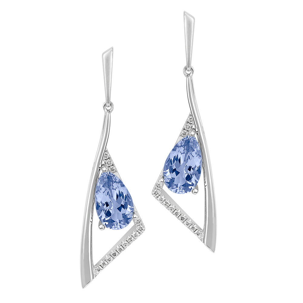 Chatham lab-grown aqua blue spinel earrings, style CE4837WAQ