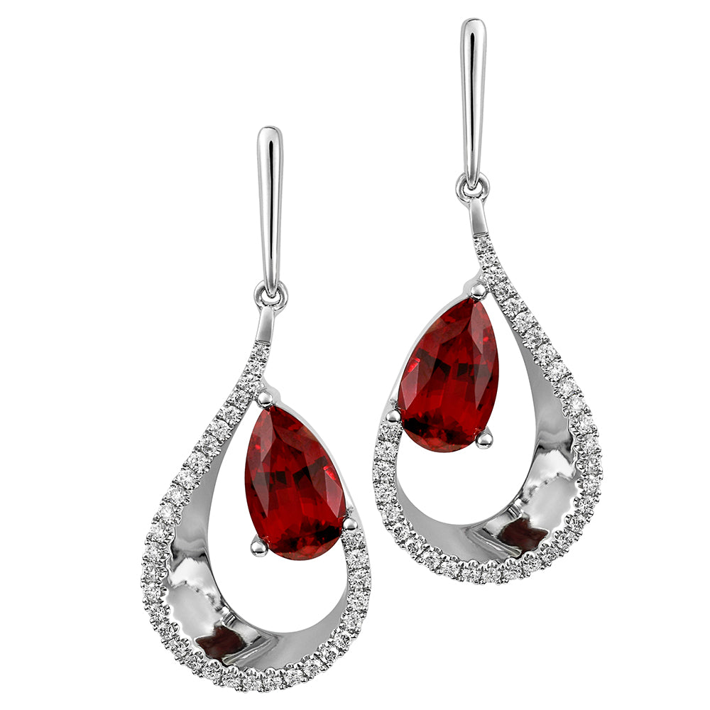 Chatham lab-grown ruby earrings, style CE4841WRU